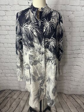 Petanu by Pashma 100% Linen Button Down Tunic XL Boho Lined Resort Top